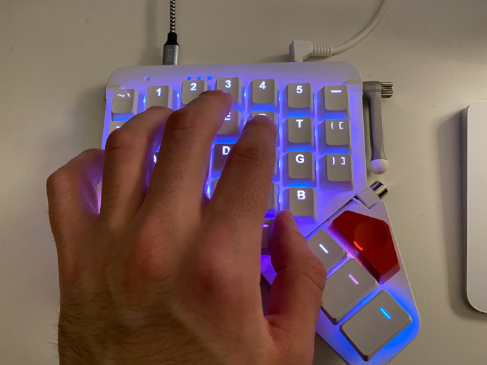 hairy hand and keyboard